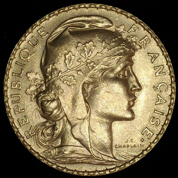 France. Gold 20 Francs. 1908