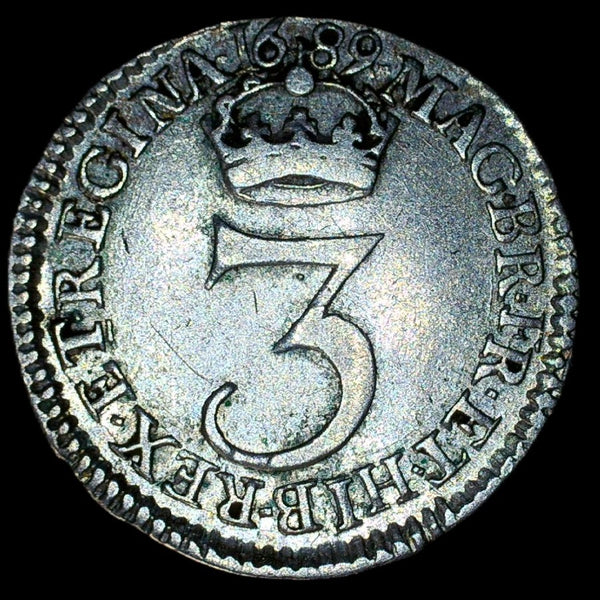 William and Mary. Threepence. 1689