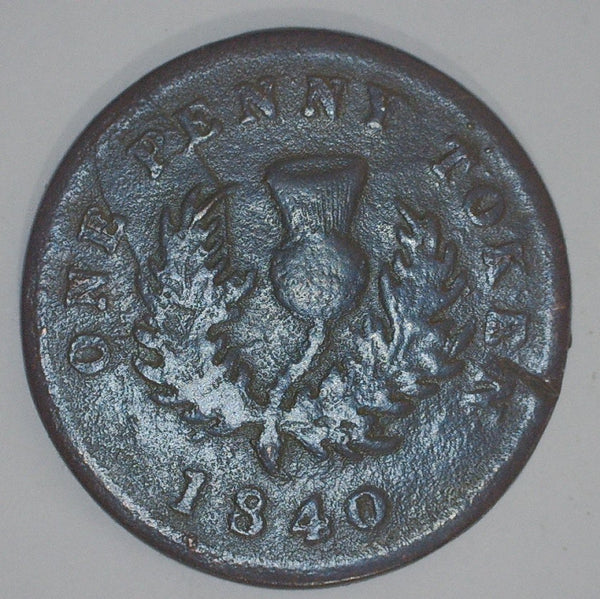 Canada. Nova Scotia One Penny token. 1840