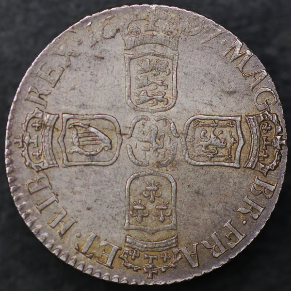 William III. Sixpence. 1697