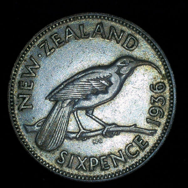 New Zealand. Sixpence. 1936