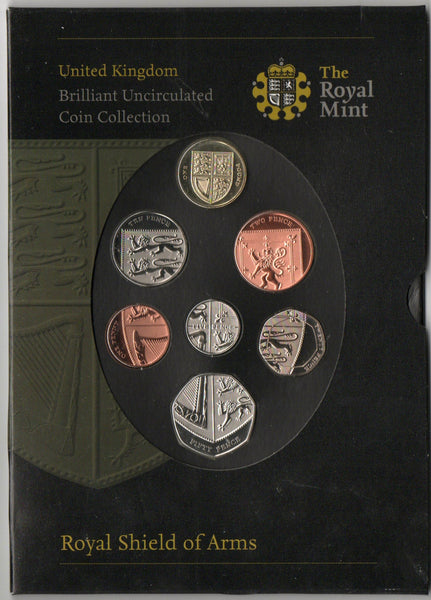 Royal Mint. Royal Shield of Arms. Brilliant Uncirculated coin set.  2008