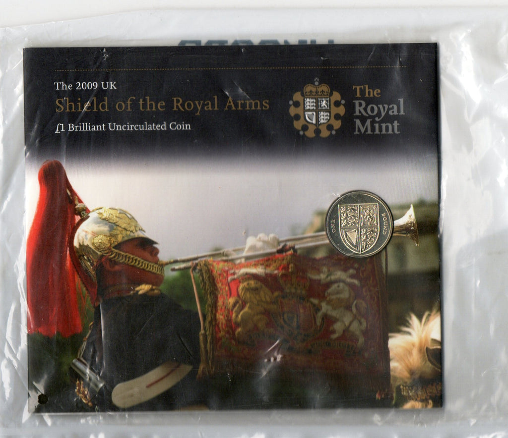 Royal Mint. One Pound. 2009. Shield of the Royal Arms.