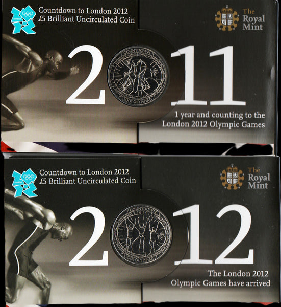 Royal Mint. £5 BU Set. 2009 – 2012 Countdown to London Olympics UK