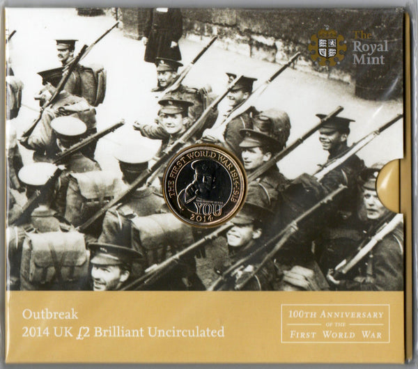 Royal Mint. Two Pounds. 2014. Outbreak of WW1 Centenary.