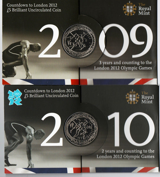 Royal Mint. £5 BU Set. 2009 – 2012 Countdown to London Olympics UK