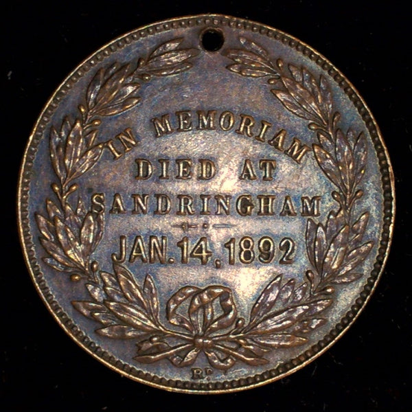 Duke of Clarence memoriam medal. 1892