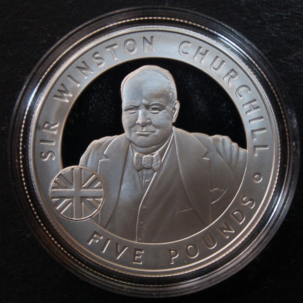 Jersey. Silver proof Five Pounds. 2006. Churchill