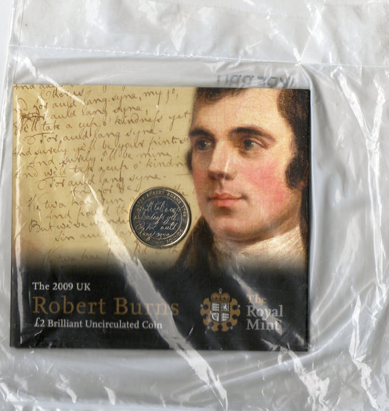 Royal Mint. Two Pounds. 2009. Robert Burns presentation pack.