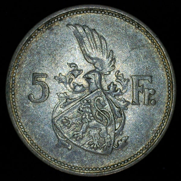 Luxembourg. 5 Francs. 1929