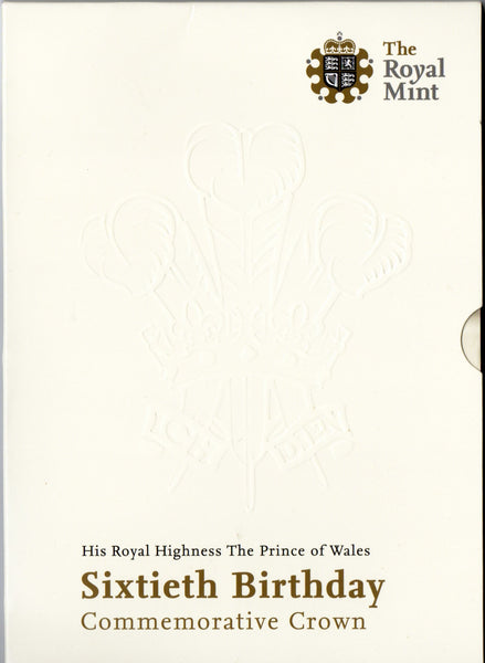 Royal Mint. Crown. 2008. Presentation pack. Charles 60th Birthday.