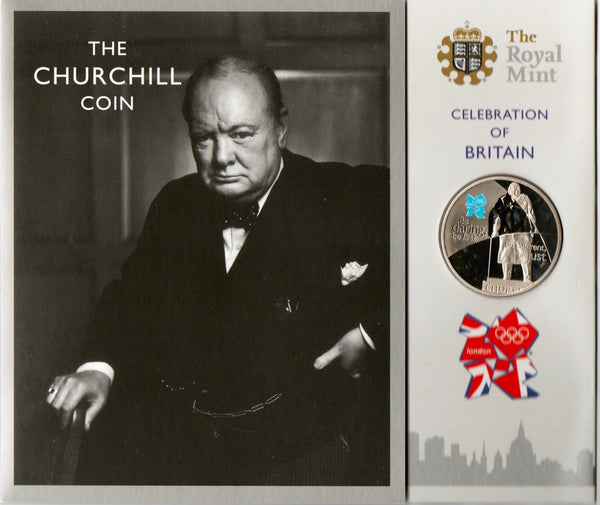 Royal Mint. Proof five pounds. 2010. Churchill presentation issue.