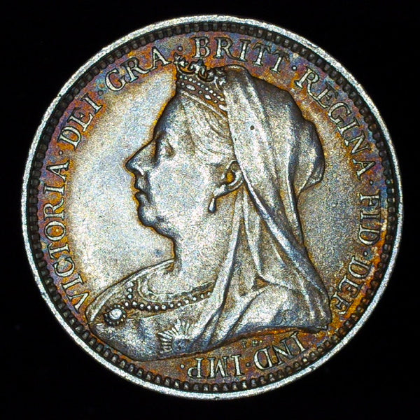 Victoria. Threepence. 1893. Old head.