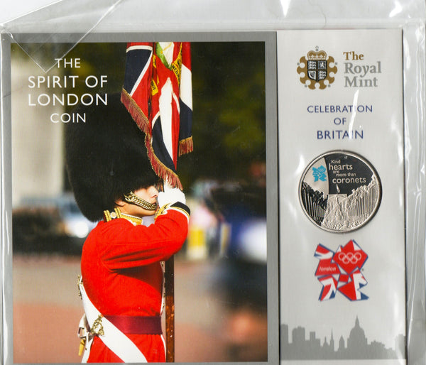 Royal Mint. Proof five pounds. 2010. Spirit of London  presentation issue.