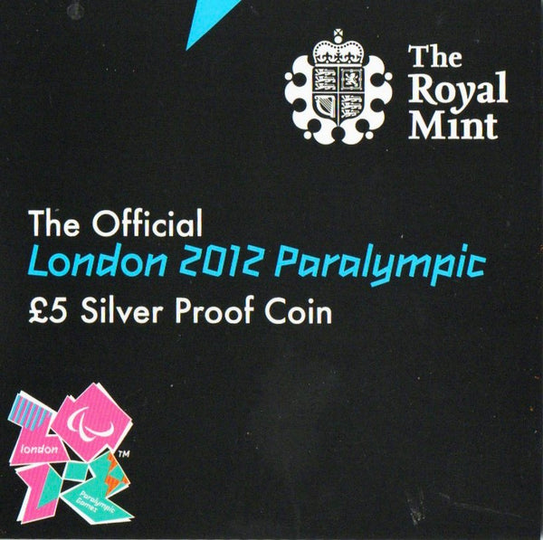 Royal Mint. Silver Proof Five Pounds. 2012. London Paralympics.