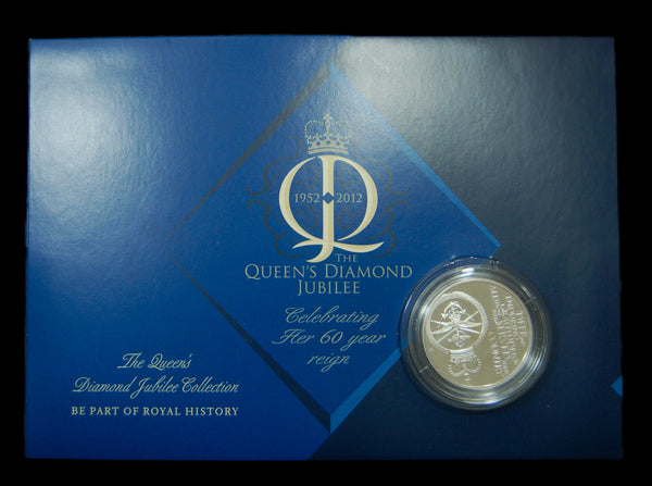 Alderney. Royal Mint. Silver proof five pounds. 2012.  Queens Diamond Jubilee Collection