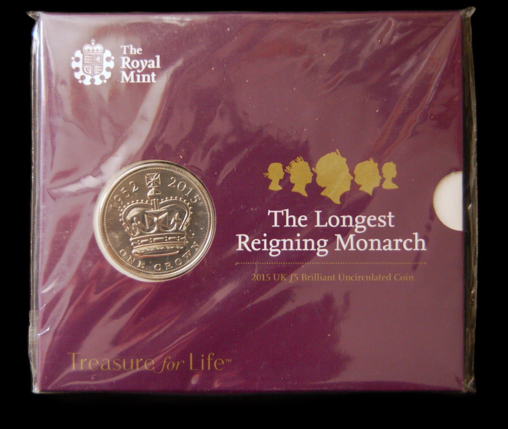 Royal Mint. Five Pounds. 2015. 'Longest Reigning Monarch'