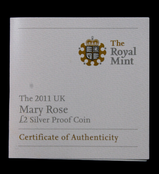 Royal Mint. Silver proof Two Pounds. 2011. Mary Rose.