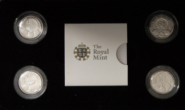 Royal Mint. Silver proof One Pound. Set of 4 UK Capitals. 2010-2011.