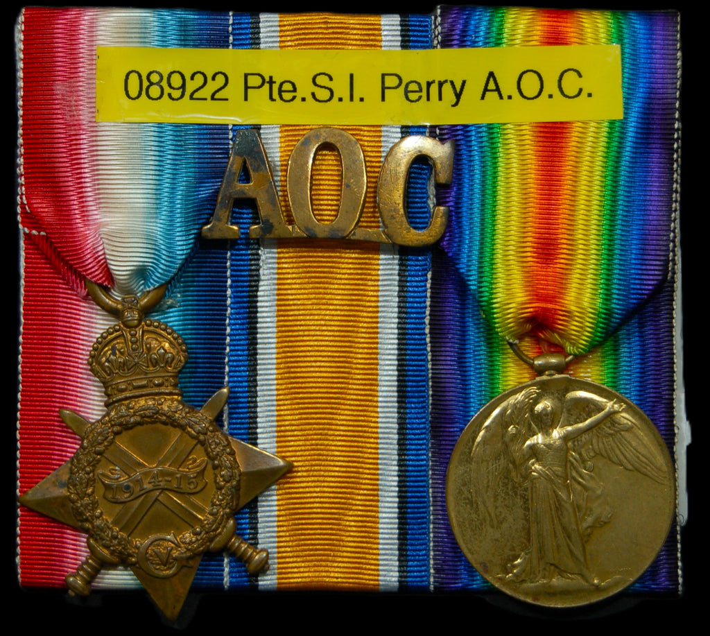 WW1. 1914-15 star pair. Perry. A.O.C.