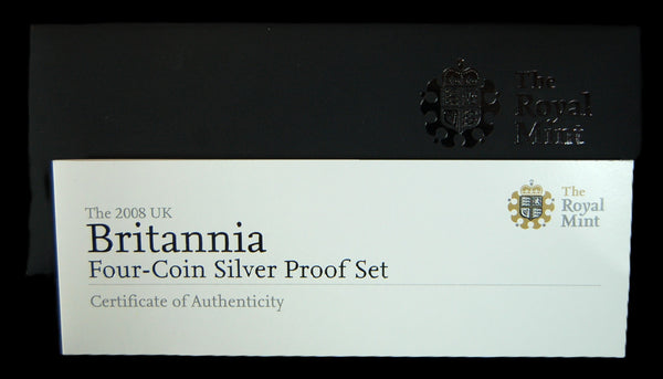 Royal Mint. Silver Proof Britannia 4 coin set. 2008