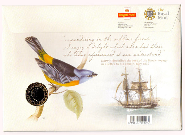 Royal Mint. Two Pounds. 2009. Charles Darwin FDC.