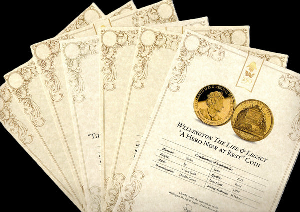 St Helena. Wellington, the life and legacy coin set, including the gold example. 2019