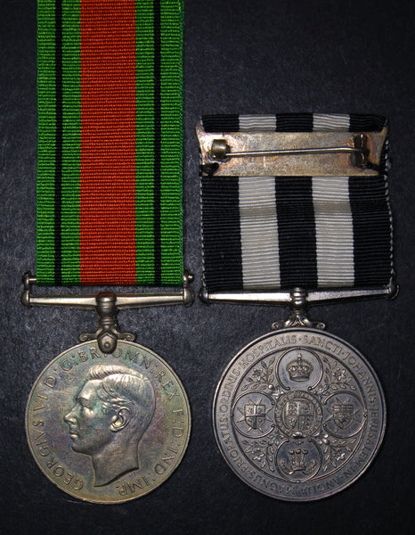 St Johns long service/defence medal pair. Robson