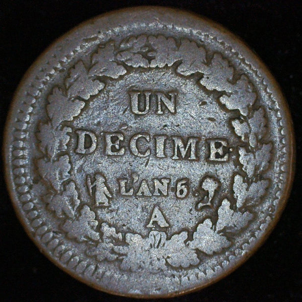 France. One Decime. 1796.