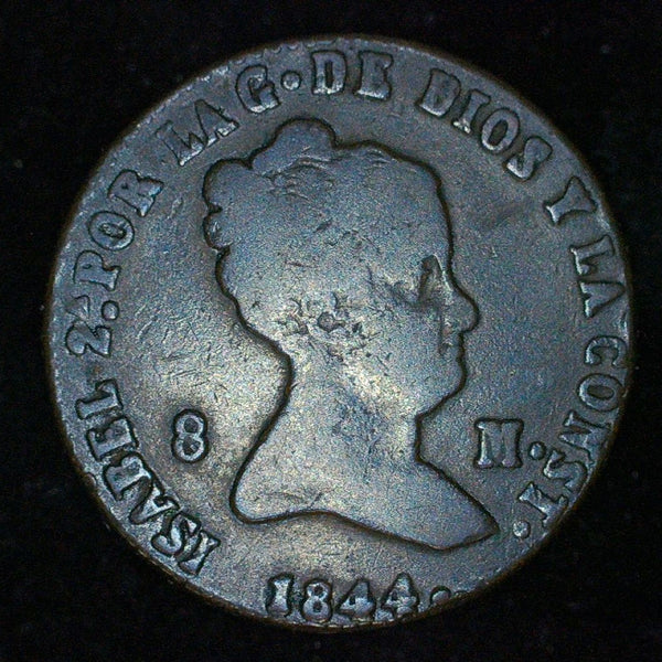 Spain. 8 Maravedis. 1844