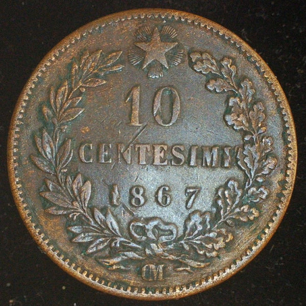 Italy. 10 Centesimi. 1867