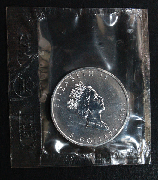 Canada. Silver one ounce 'Maple' 5 dollars. 2003