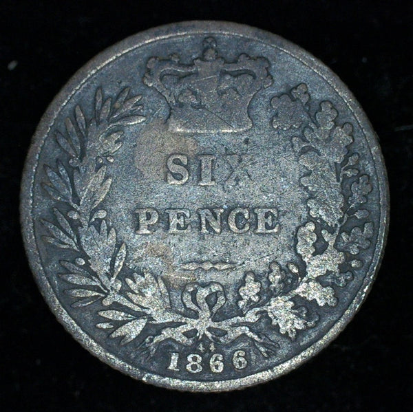 Victoria. Sixpence. 1866