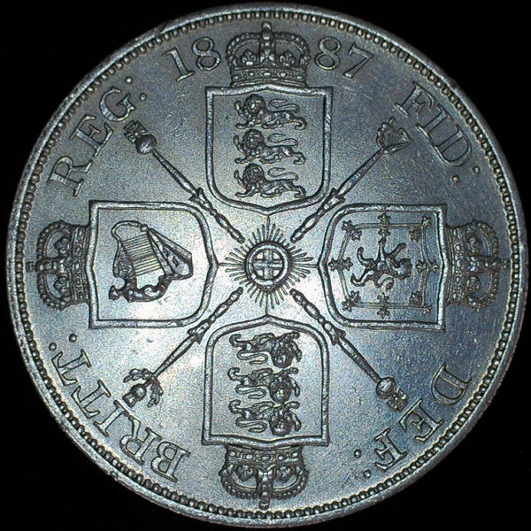 Victoria. Double Florin. 1887. Arabic 1. A selection.