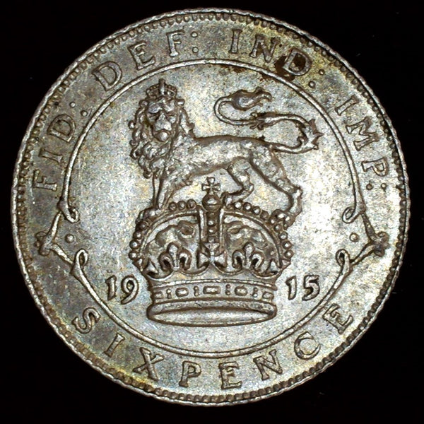 George V. Sixpence. 1915