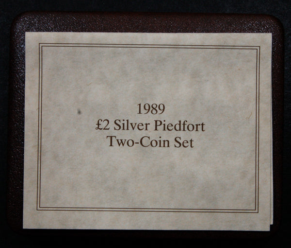 Royal Mint. 1989 £2 Silver Piedfort two coin set.