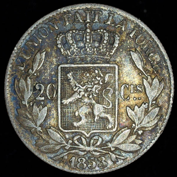 Belgium. 20 Centimes. 1853