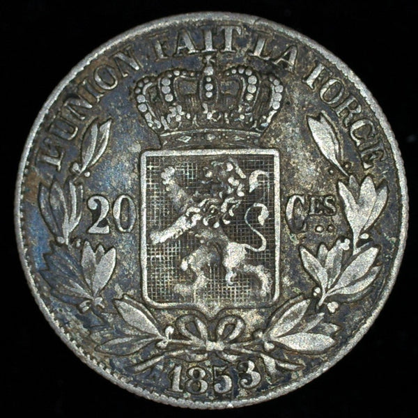 Belgium. 20 Centimes. 1853