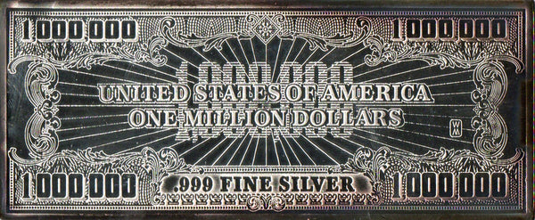 USA. Washington Mint. One Million Dollars. 4 Ounces of fine silver. 2000