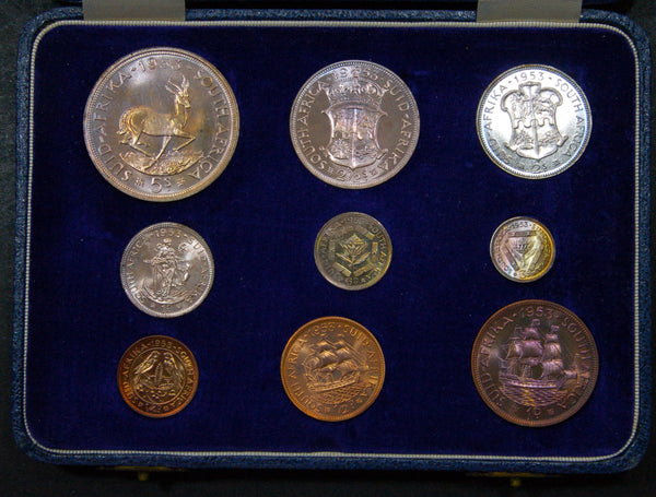 South Africa. Proof set. 1953. 9 coins