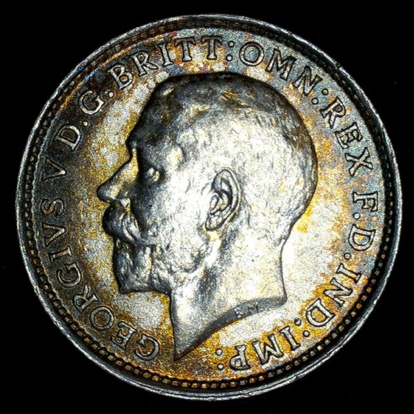 George V. Threepence. 1915. A selection.