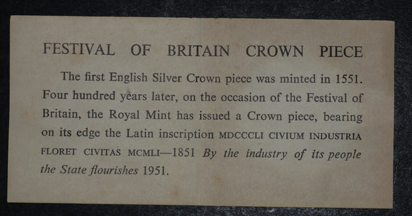 George VI. Crown. 1951. Festival of Britain. A selection.