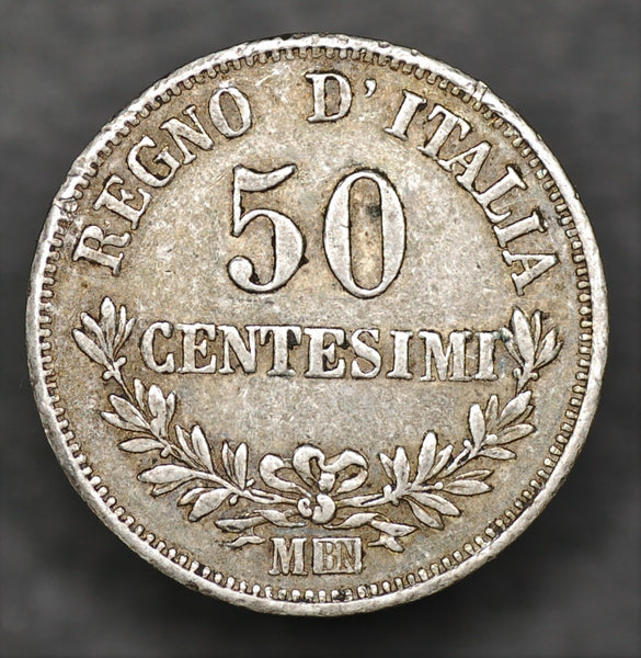 Italy. 50 Centisimi. 1863