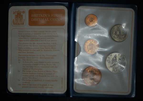 Royal Mint. Britain's first Decimal coins. 1968-71