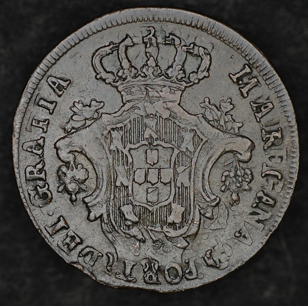 Azores. (Portuguese colonial). 10 Reis. 1795. Overstruck on Portuguese 5 Reis