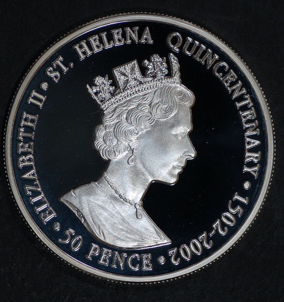 St Helena. 50 pence silver proof. 2002