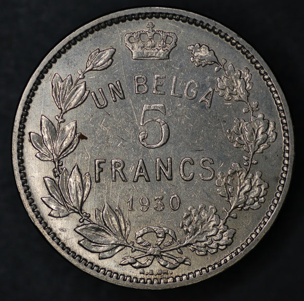 Belgium. 5 Francs. 1930