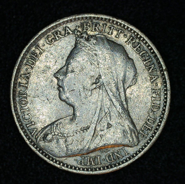 Victoria. Threepence. 1893. Old head.