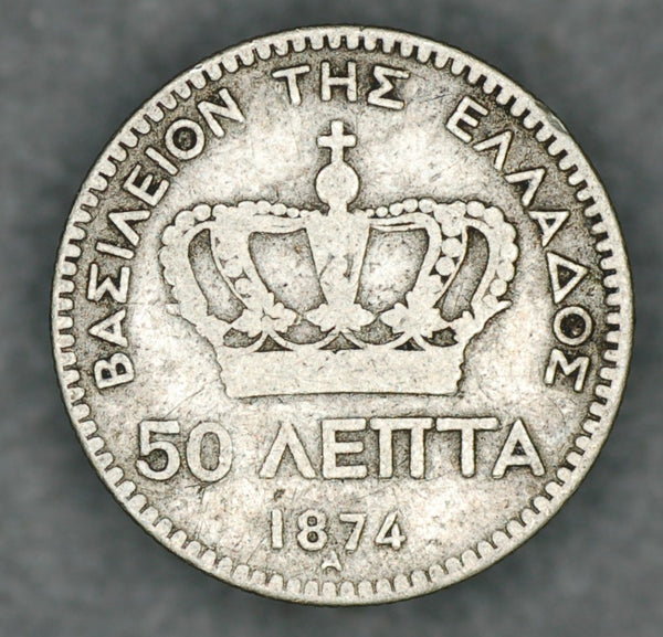 Greece. 50 Lepta. 1874