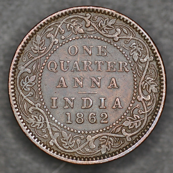 India. Quarter anna. 1862.